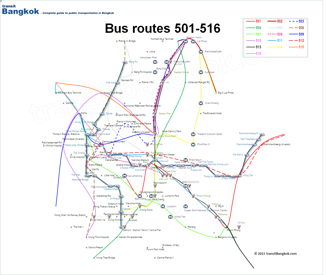 Mapa autobuses Bangkok